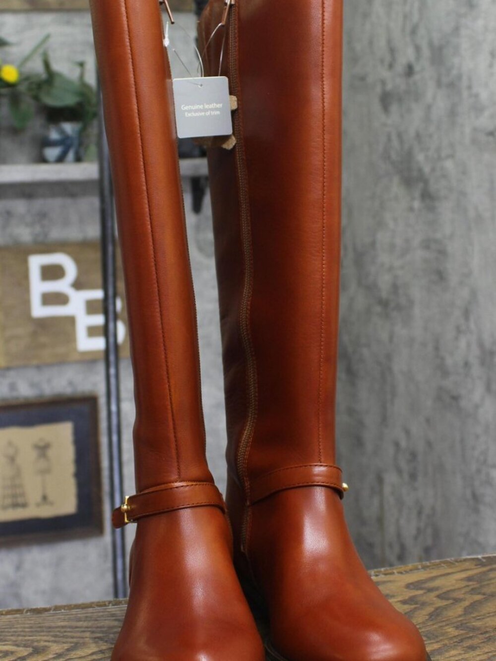 NWT On 34th Womens Firesse Riding Boots 10019685500 Cognac Leather Brown 6.5\M - Picture 5 of 11